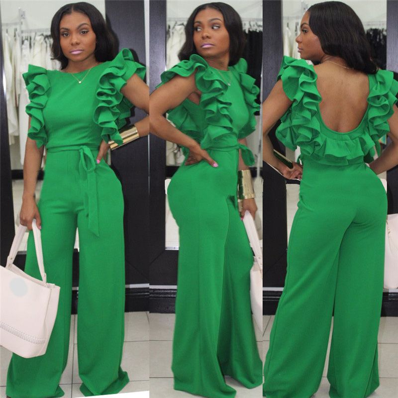 jumpsuit with ruffle sleeves