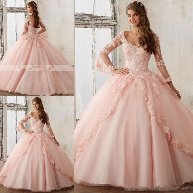 light pink ball gown