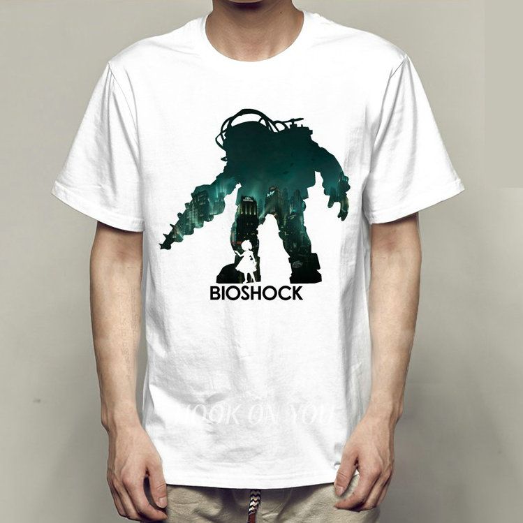 bioshock t shirt jack short sleeve gown film game tees casual