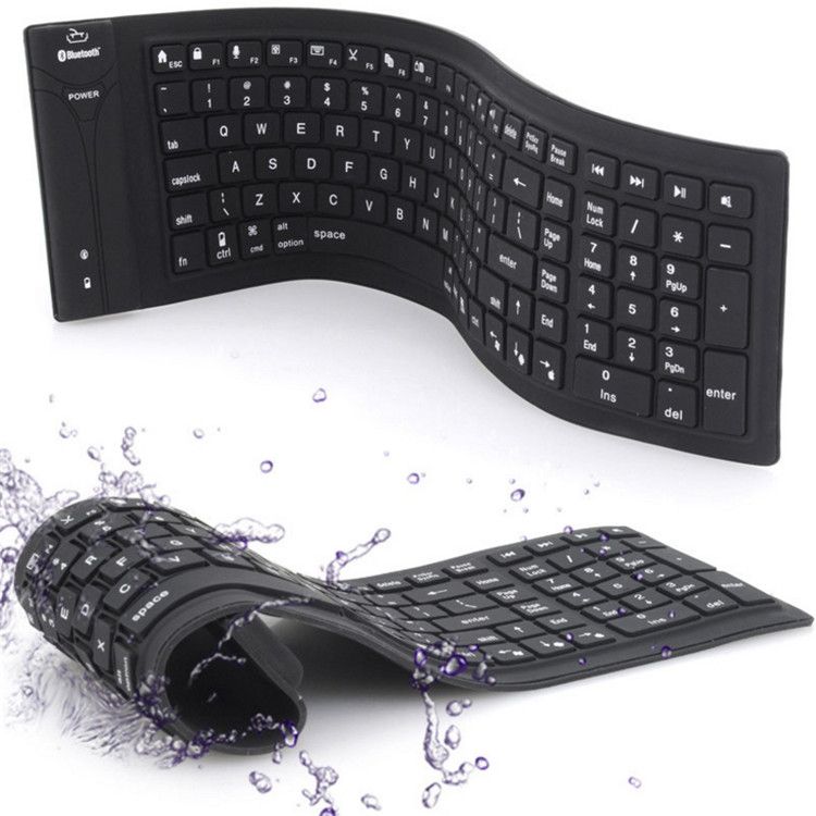 108 Keys Bluetooth 3.0 Flexible Keyboard Waterproof Foldable Silent