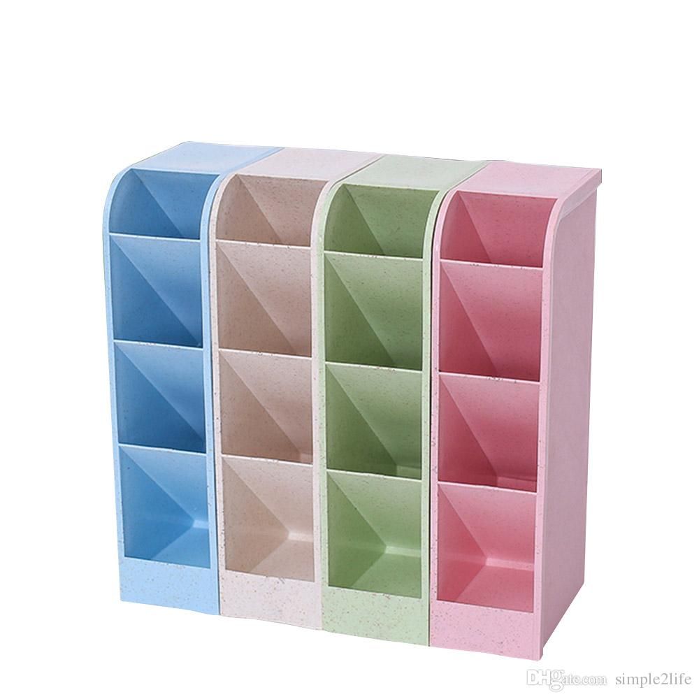 Storage Bo Bins Random Color Creative Wheat Straw Storage Bo Bins Random Color Creative Wheat Straw Vertical Four Box Plastic Desktop Stationery Socks Family Admission