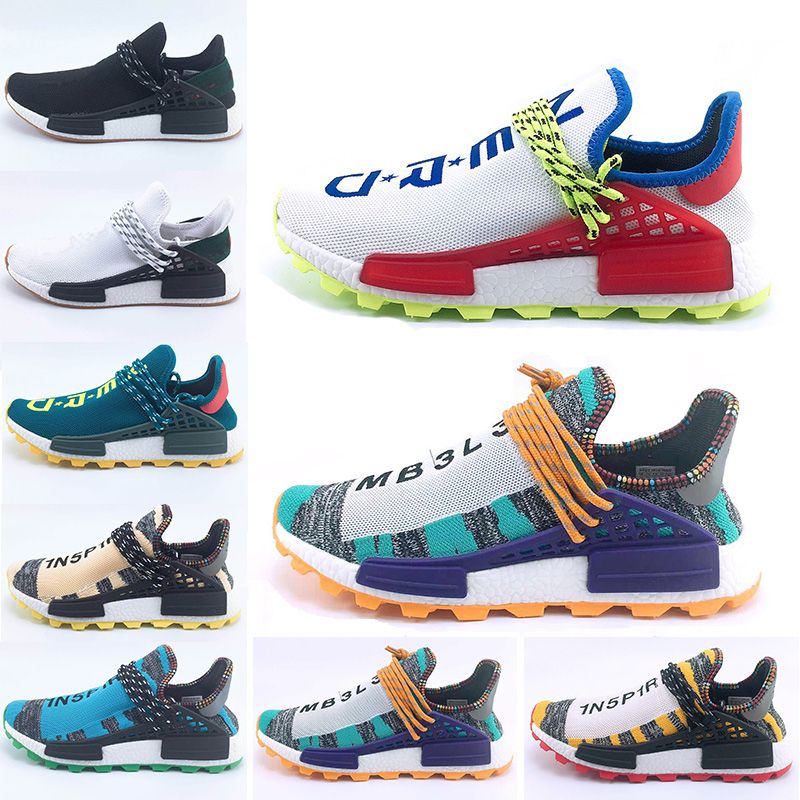 2018 Homecoming Creme x NERD Solar PacK Human Race Running Shoes pharrell williams Hu trail trainers Men Women runner Sports sneakers 36 47 2018 Homecoming Creme x NERD Solar PacK Human Race Running Shoes pharrell williams Hu trail trainers Men Women runner Sports sneakers 36 47