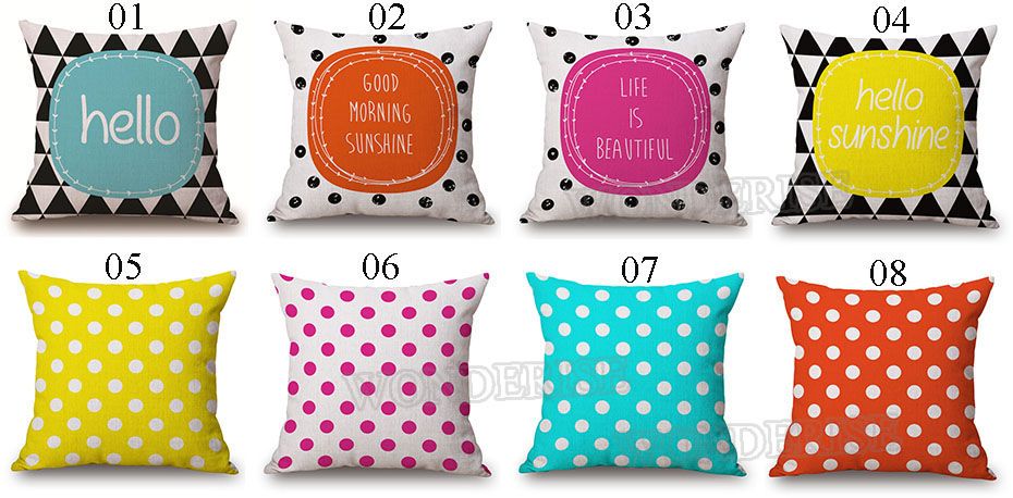 Hello Sunshine Beautiful Life Cushion Cover Rainbow Color