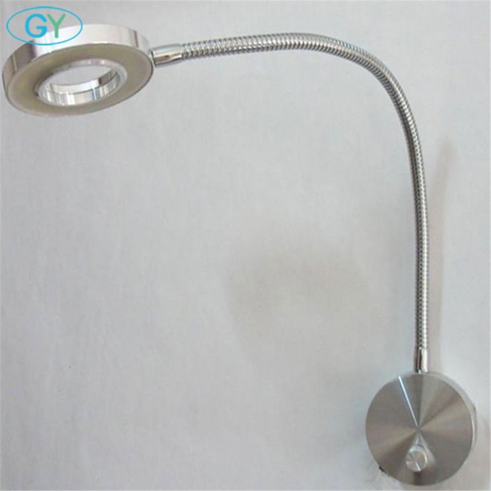 Modern Dimmable Led Book Light Bedside Reading Lamp Knob Switch Dimming Wall Mount Lighting Flexible 5w Gooseneck Fixtures