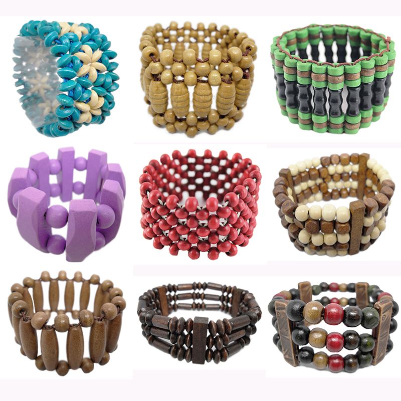Wooden Bead Bracelet 41 Styles Mix Stretch Strands Chain Watch Style