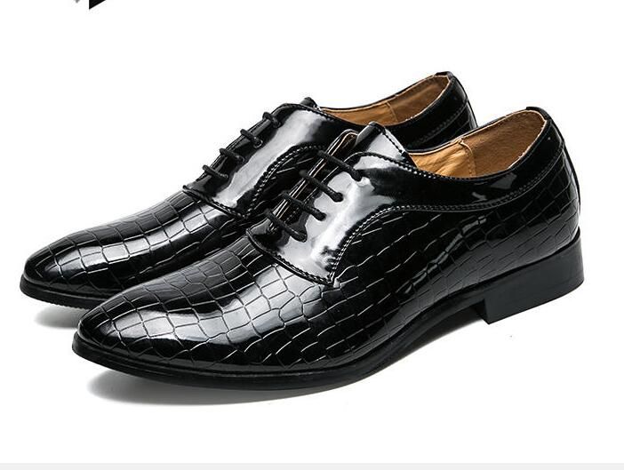 men's glossy black shoes
