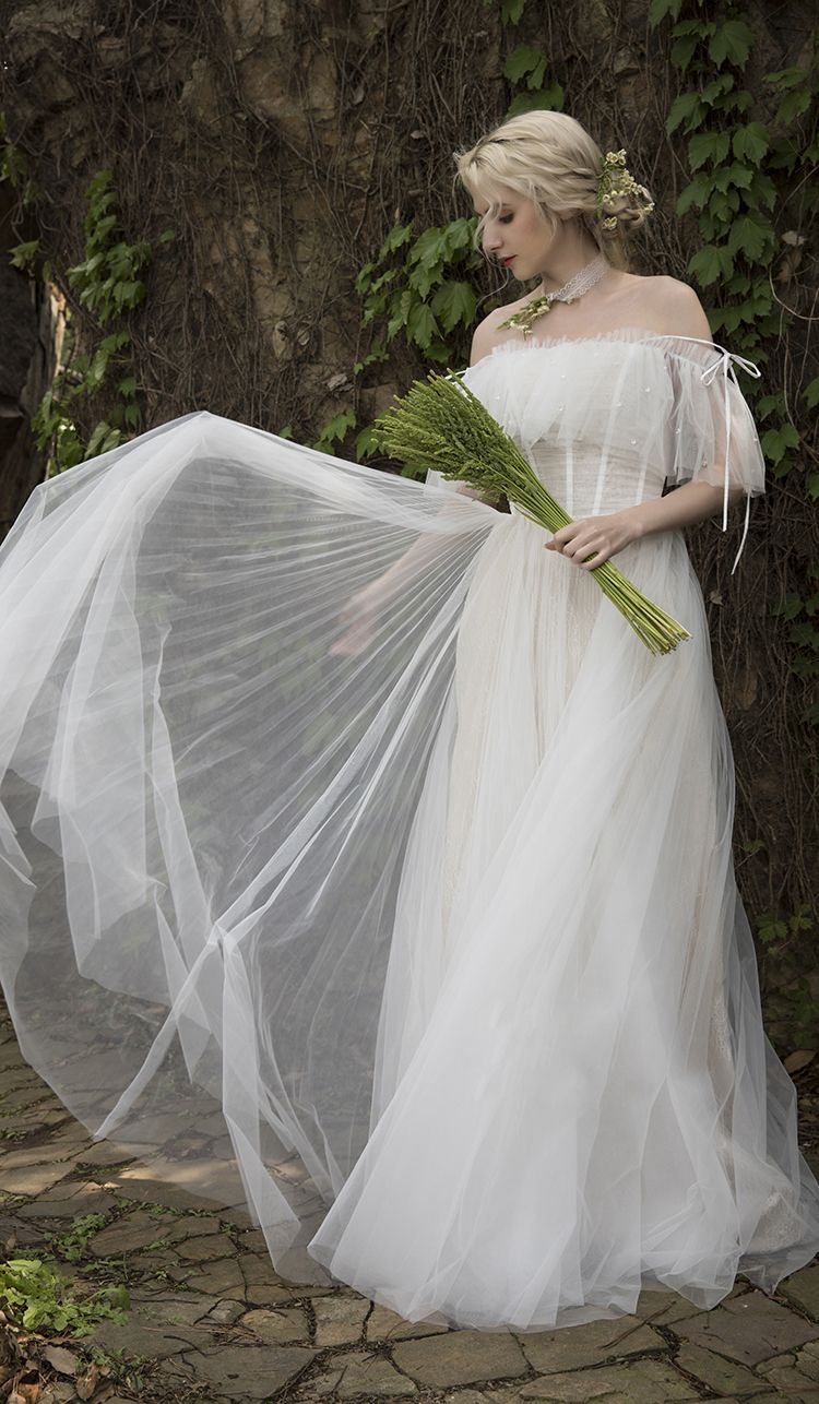 Compra Elegante Vintage 90S Vestidos De Novia Una Línea Griego Boho Beach  Vestidos De Boda Fuera Del Hombro Tulle Vestidos De Novia Sexy Marfil  Blanco Venta En Línea 2018 Barato | Entrega
