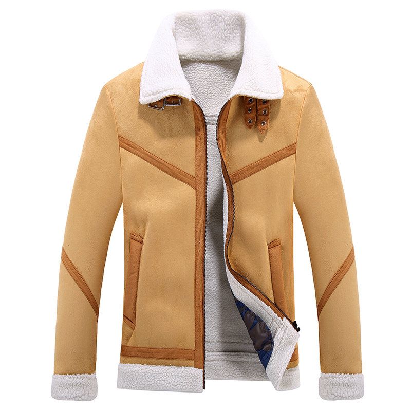 Men Winter Motorcycle Jacket 2018 Fashion Slim Mens Jackets Deerskin New Style Warm Lambskin Coat Artificial Leather 3xl