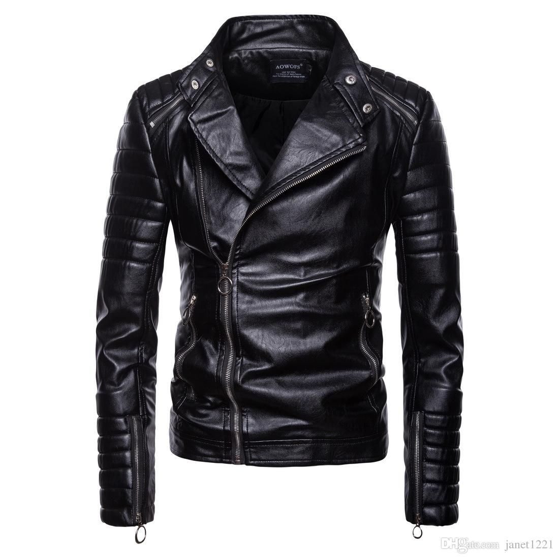Wineter Leather Jackets For Men Plus Size Slim Motor Mens Jacket Pu Short Coat J180739