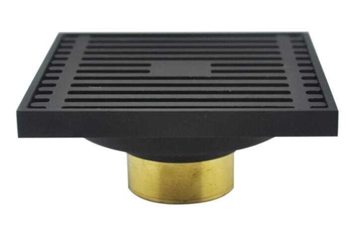 2019 Copper Brass Bath Shower Drain Matte Black Bathroom Floor 2019 Copper Brass Bath Shower Drain Matte Black Bathroom Floor Square Anti Odor Waste Grates 100x100mm Drainer Dr555 From
