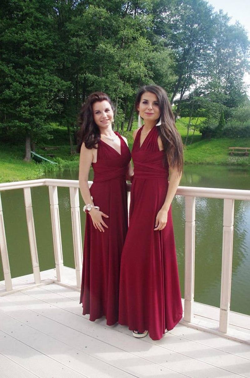 multiway dress burgundy