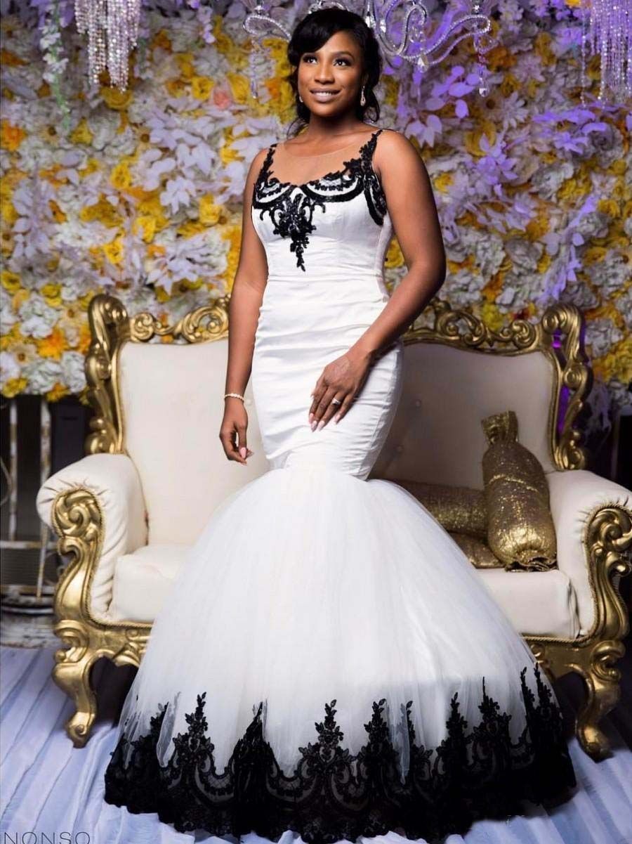 black and white traditional wedding dresses