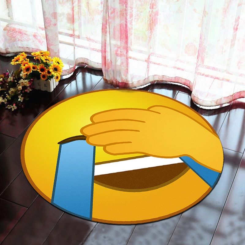 Drop Ship Smiley Face Emoji Round Carpet Kids Room Children Boys Drop Ship Smiley Face Emoji Round Carpet Kids Room Children Boys Sport Area Rugs Emotion Cloakroom Floor Mat Cushion Tapete Shaw Colors