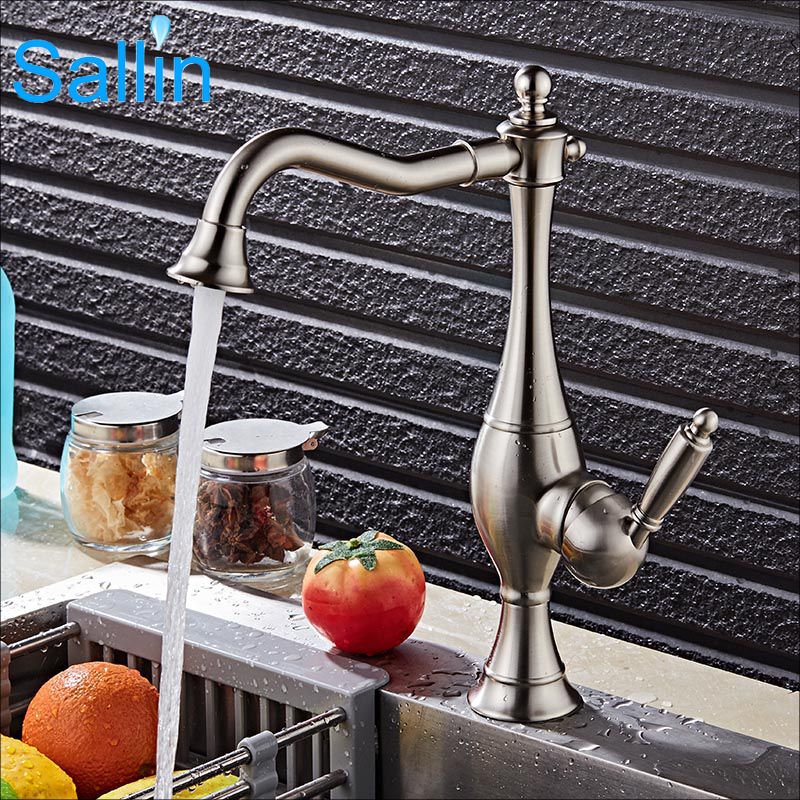 Best Luxury Brushed Nickel Black Gold Kitchen Faucet Mixer Vintage Best Luxury Brushed Nickel Black Gold Kitchen Faucet Mixer Vintage European Water 360 Swivel Tap Under 144 71 Dhgate
