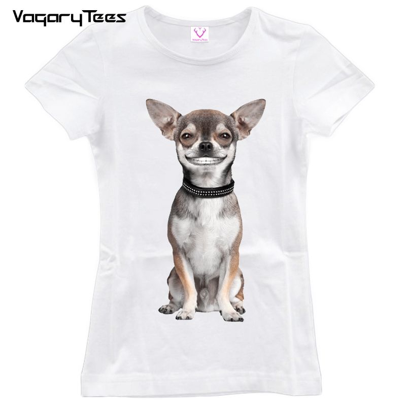 Women'S Tee Cute Funny Smile Dog T Shirt Women Chihuahua Lovers Print