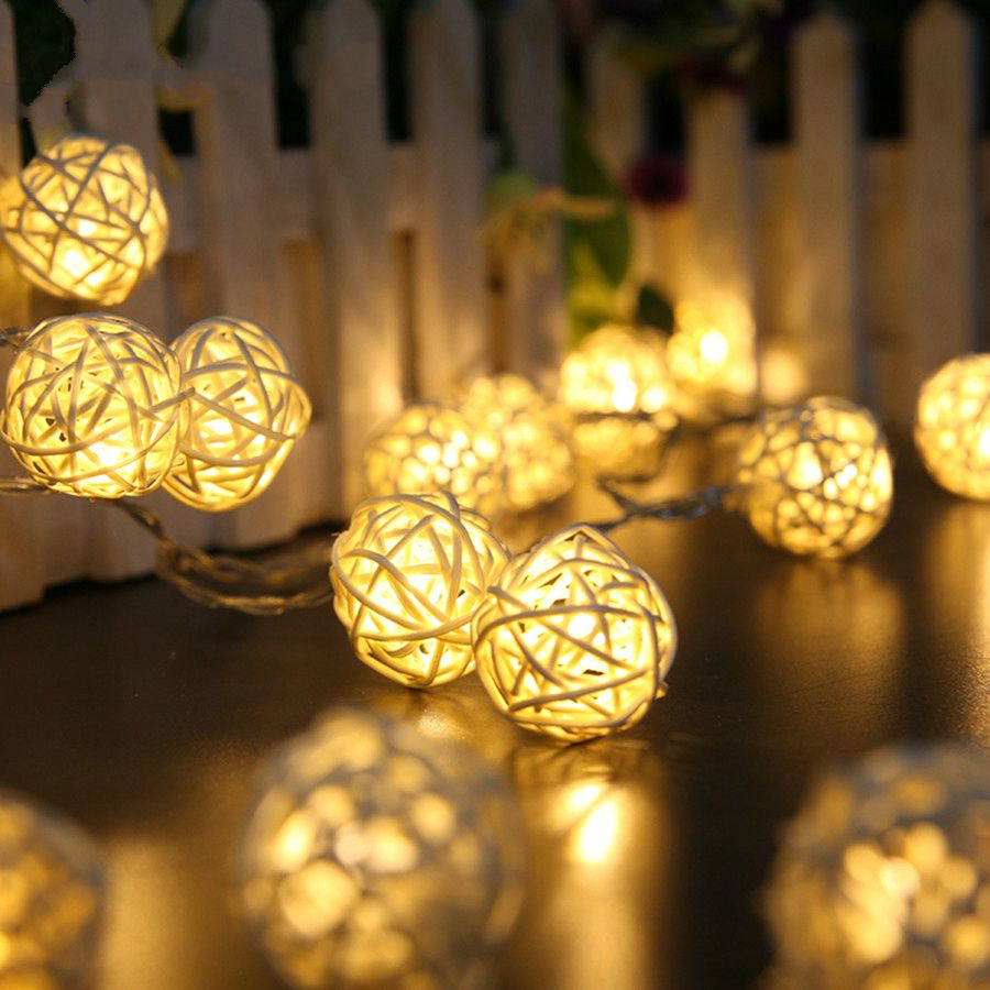images for unique decorative rattan ball string lights