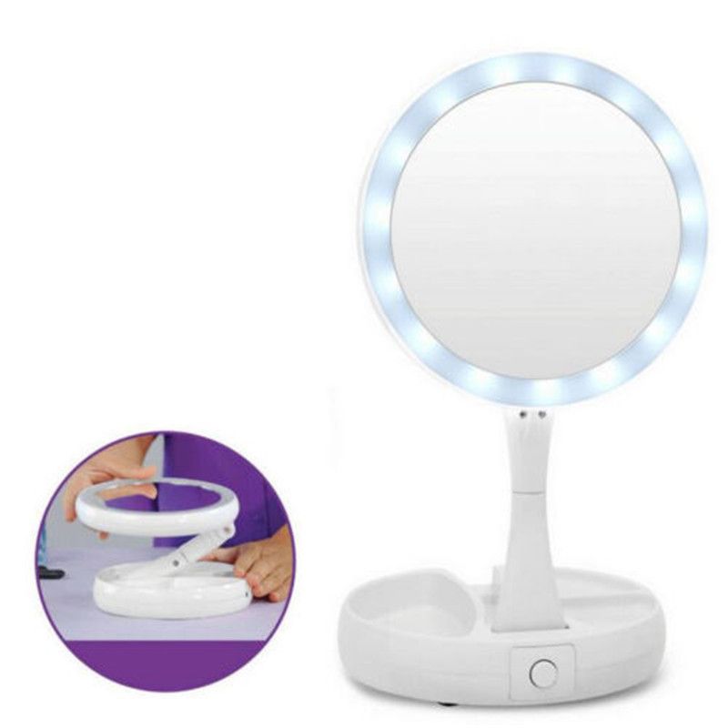My Fold Away Double Sided Led Make Up Mirror Portable 360 Degree My Fold Away Double Sided Led Make Up Mirror Portable 360 Degree Rotation Touch Screen Makup Cosmetic Folding Compact Pocket 2018 With