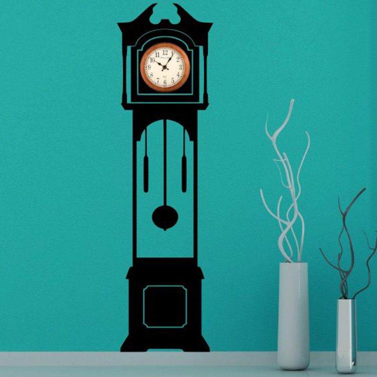 new grandfather clock silhouette wall decal clock background vinyl