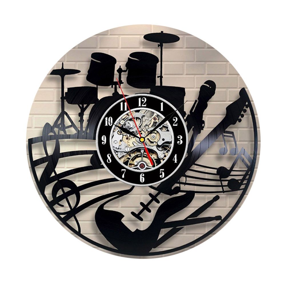 High Quality Wall Clock CD Record Modern Design Musical Theme Home