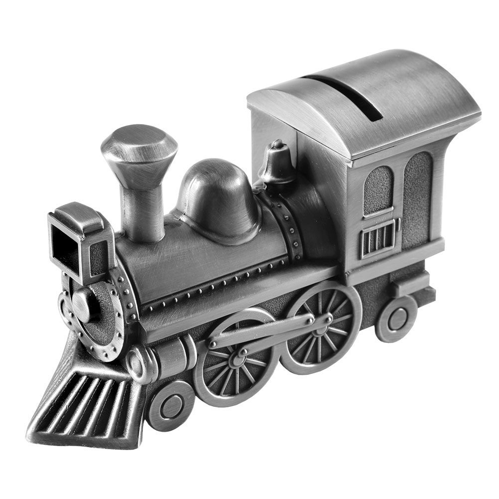 Vintage Coin Bank Classic Train Engine Piggy Bank Retro Zinc