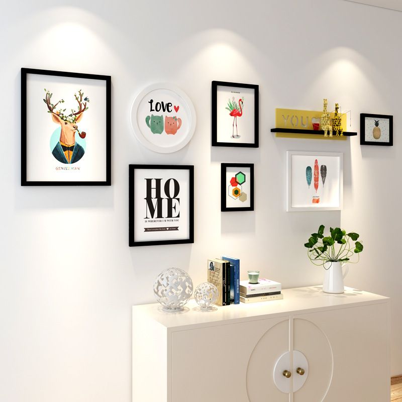 2019 Europe Style Shelf Black White Vintage Photo Frame Wall Family 2019 Europe Style Shelf Black White Vintage Photo Frame Wall Family Wooden Picture Sets Round Frames For Paintings From Wd720183