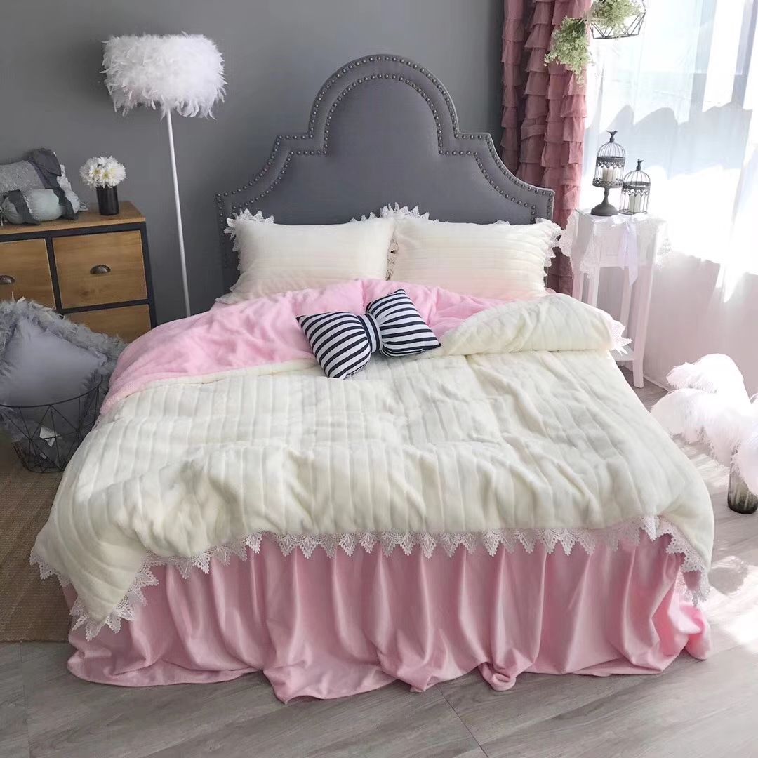 Acheter Bebe Corail Literie Hiver Polaire Ensemble De Lit Jupe Drap Plat Et Drap Housse Offre Sommeil Couleur Unie Quatre Taille Rapidement Et Nojoy Le Reve De 129 27 Du Micbedding