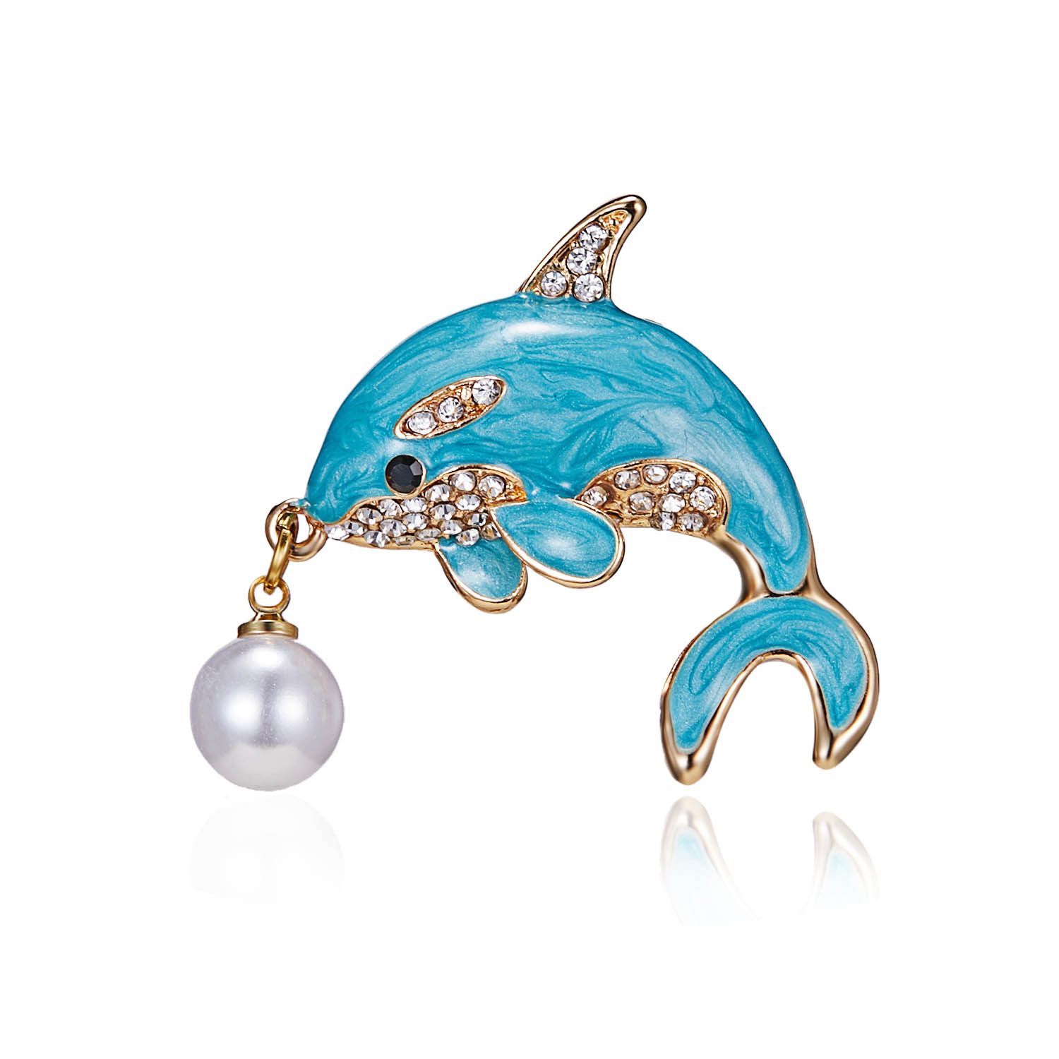 Großhandel 2018 Delfin Brosche Abzeichen Für Schal Mode Strass Pins Großhandel 2018 Delfin Brosche Abzeichen Für Schal Mode Strass Pins Und Broschen Für Frauen Nette Emaille Brosche Schmuck Für Party Von Fashionstore11