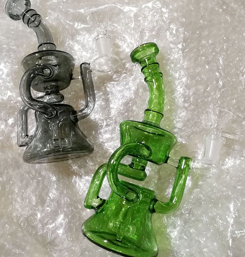 2020 New Glass Water Pipe Handmade Bongs Two Colors Glass Bong Smoking