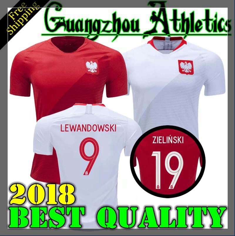 2018 World Cup POLAND Short Soccer Jerseys Home Away Lewandowski Glik