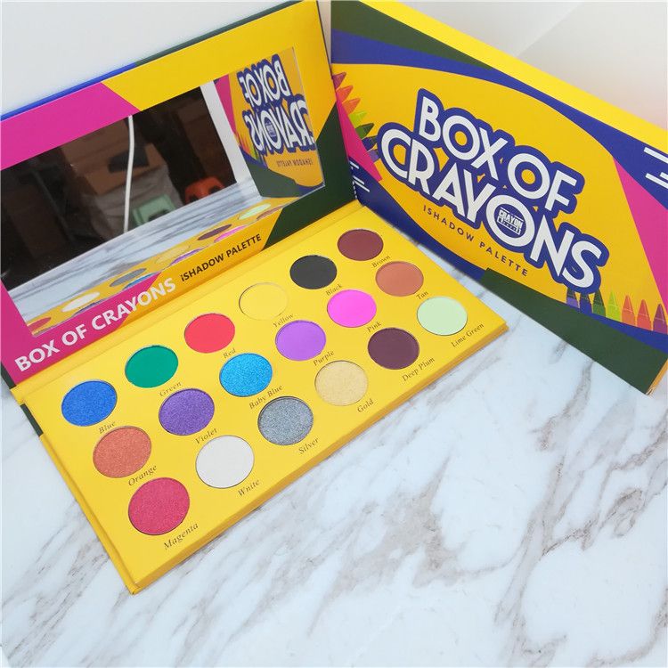 Makeup BOX OF CRAYONS Eyeshadow Palette Shimmer Matte Eyeshadow From Green_pearl, 9.35