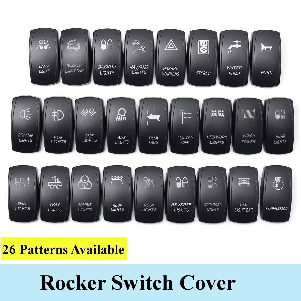 2019 Boat Car Truck Carling Rocker Switches Cover Cap Laser Etched