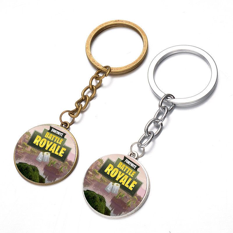 fps hot game fortnite battle royale keychain key ring toy gift time gem crystal pendant keyring for men women key chain souvenir kids personalized jewelry - fortnite battle royale key
