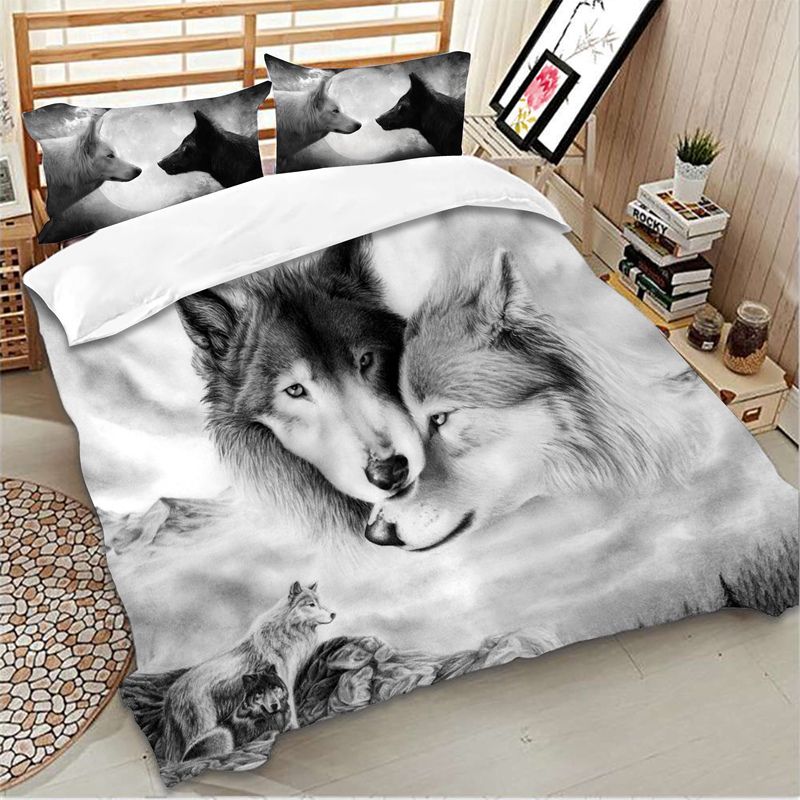 Wolf Bedding Sets 3d Printing Animal Duvet Cover Pillowcase Single Wolf Bedding Sets 3d Printing Animal Duvet Cover Pillowcase Single Twin Full Queen King Size Bedlinen Drop Designer And
