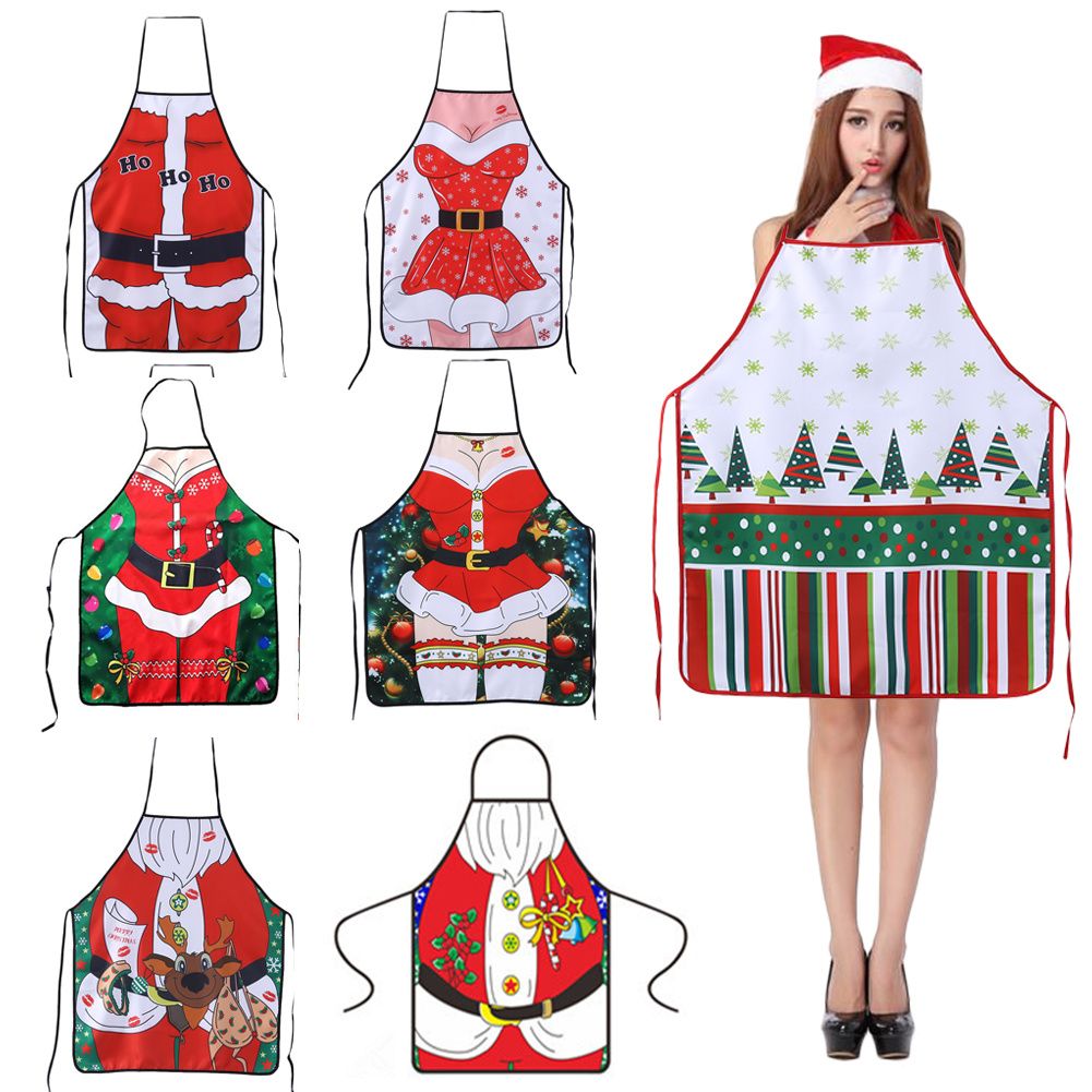 Christmas Decorations La s Men y Aprons for Adults Dinner Party Cooking Apron Kitchen Accessories New Year Supplies LE107 Christmas Aprons Christmas