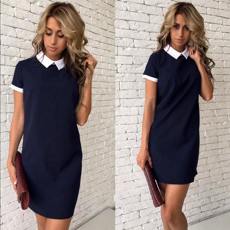 Dark Blue Straight Dresses