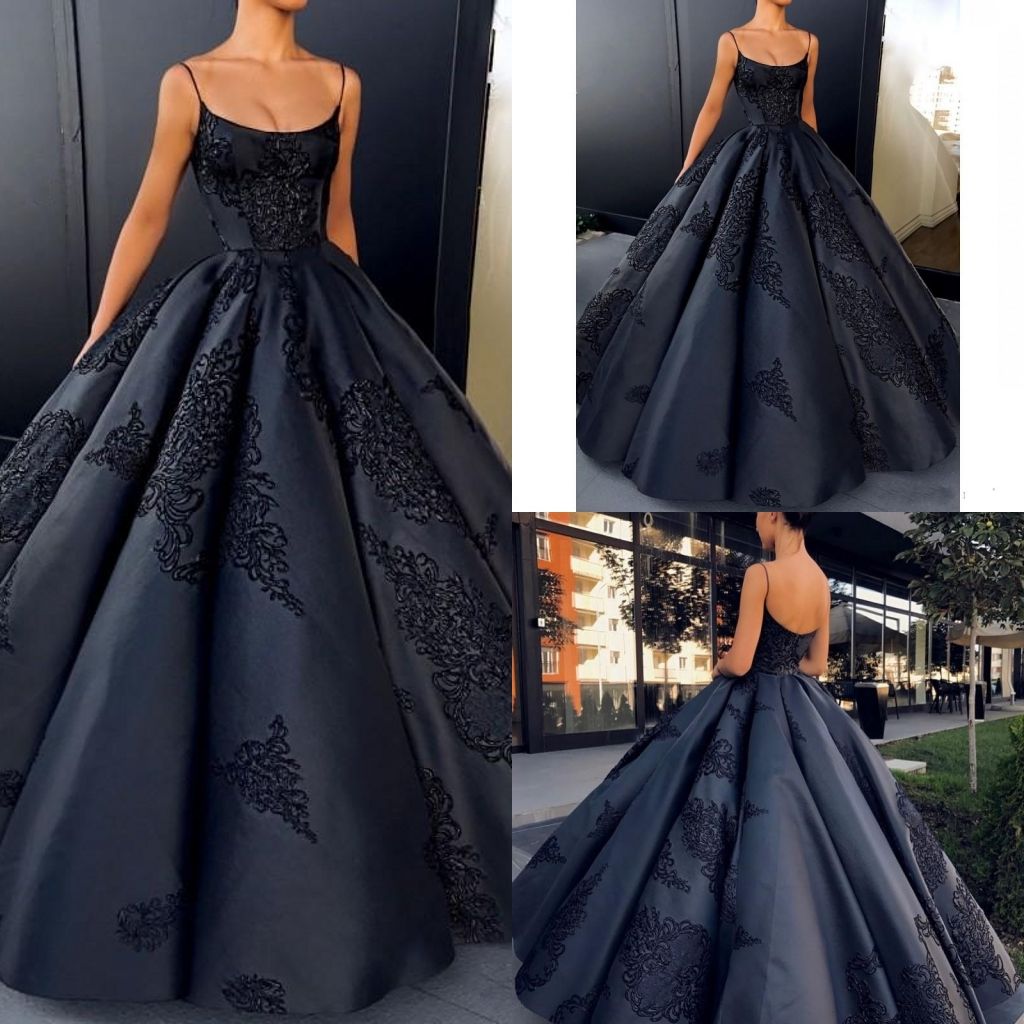 Dark Navy Backless Evening  Dresses  Ball  Gown  Plus  Size  