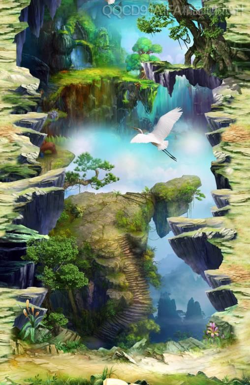 Compre Personalizado 3d Revestimento Grande Paisagem Chinesa 3d
