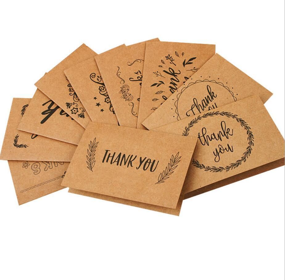 dhl thank you cards with envelope brown kraft paper 15x10cm for