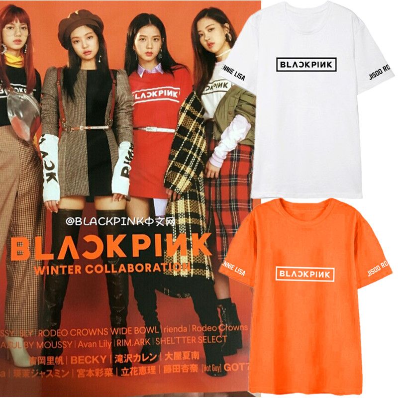 New Kpop Blackpink Lisa Jennie Same Paragraph Short Sleeve T Shirt