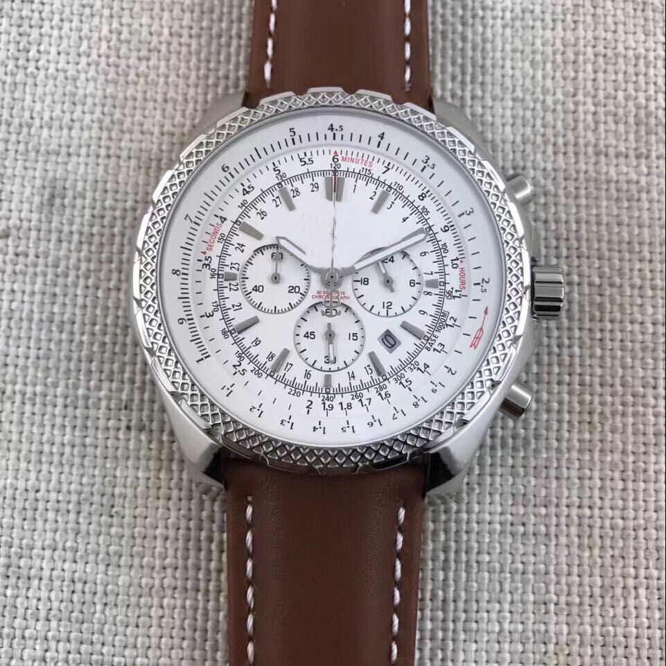 MAN SILVER DATE Cheap Chronograph BIG 46MM CASE QUARTZ Fashion AAA Men Watch Wholesale Luxury Brand New Stainless Steel Mens Watches Designer Watch Discount ...