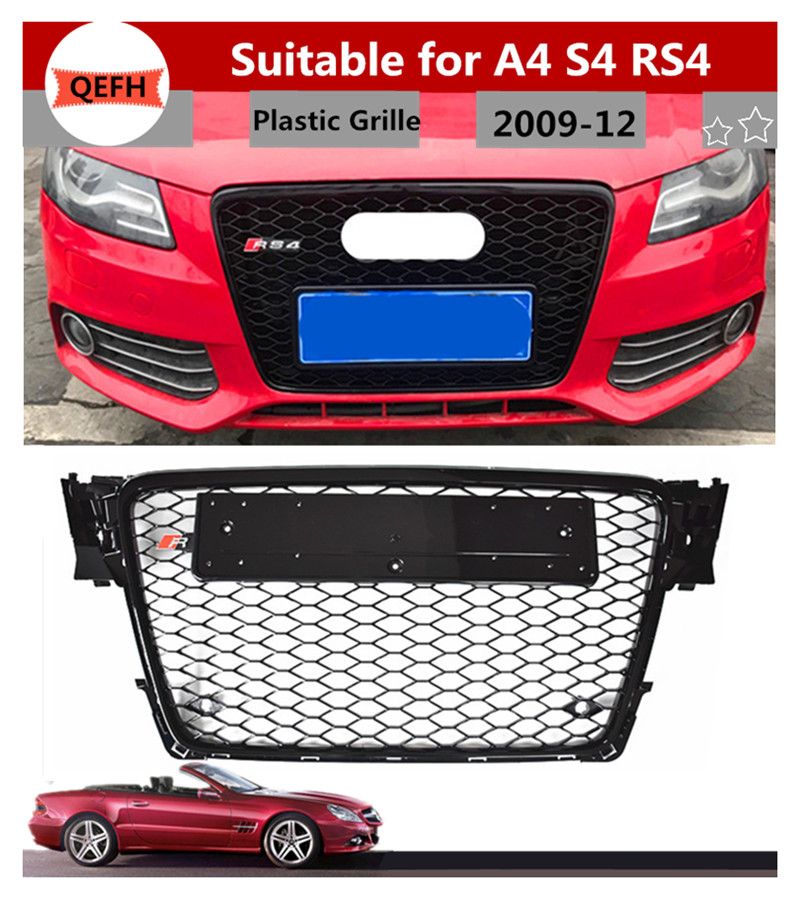 2019 Rs4 Styling A4 B8 Grill Vehicle Grilles Abs Black Painted Front