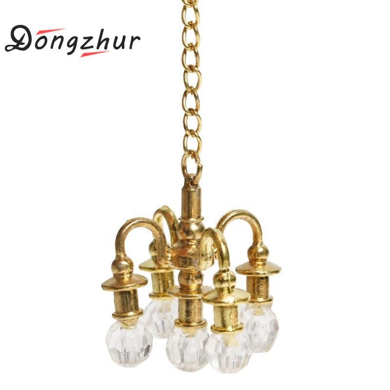 Dongzhur Mini Lamp Chandelier Dollhouse Miniature Furniture 1 12 Dongzhur Mini Lamp Chandelier Dollhouse Miniature Furniture 1 12 Doll House Scene Accessories Can Not Light