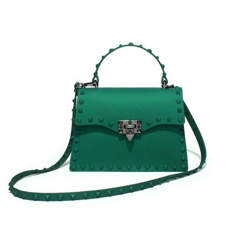 2018 Brand Fashion Designer Women Messenger Bags Luxury Handbags Women Bag Jelly Bags PVC Rivet ...