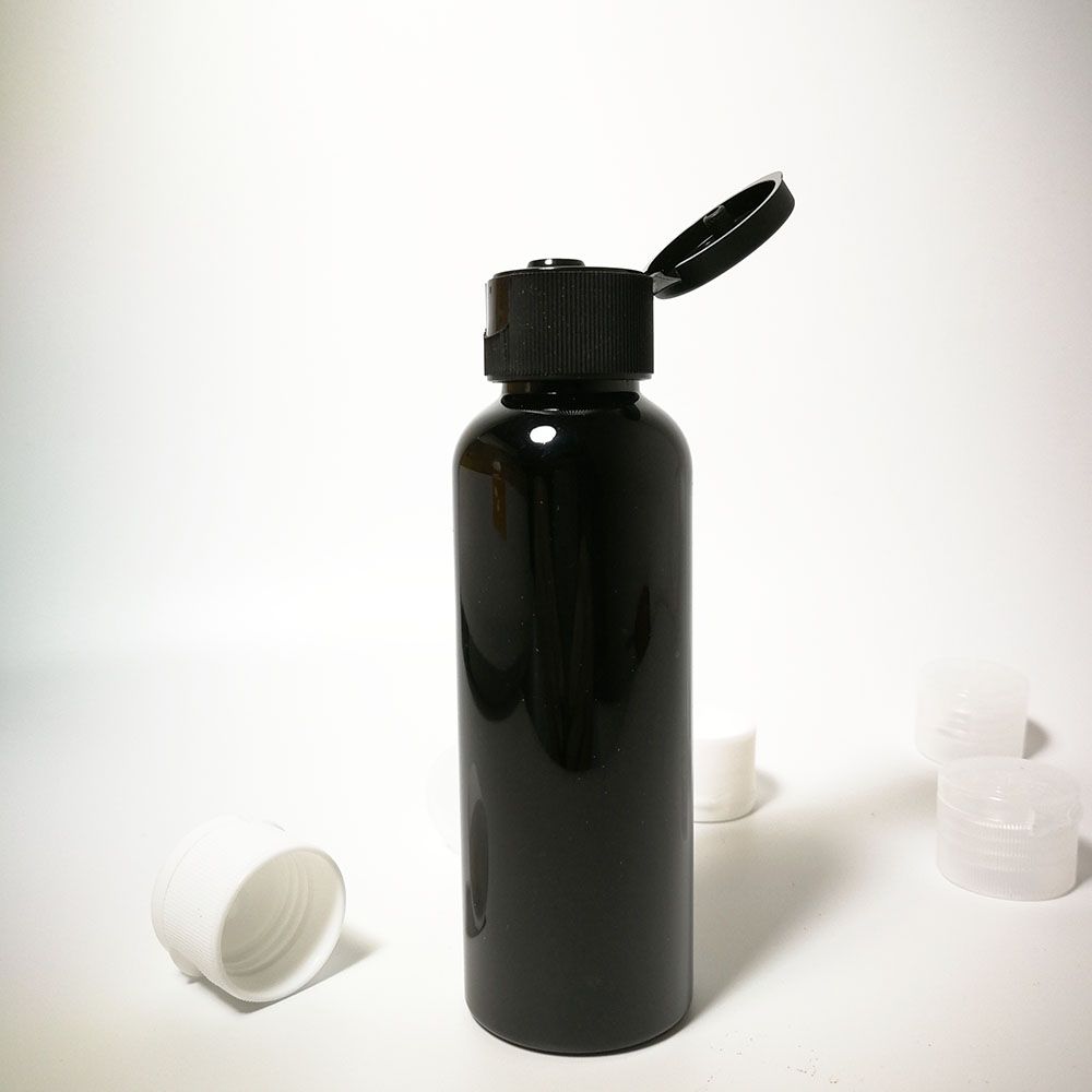 2020 100ml Flip Top Cap Refillable Bottle 100ml Black Small Simple