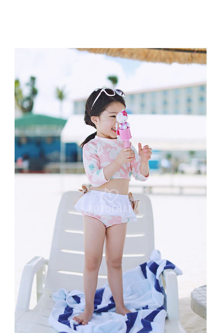 swimsuit with sleeves and skirt