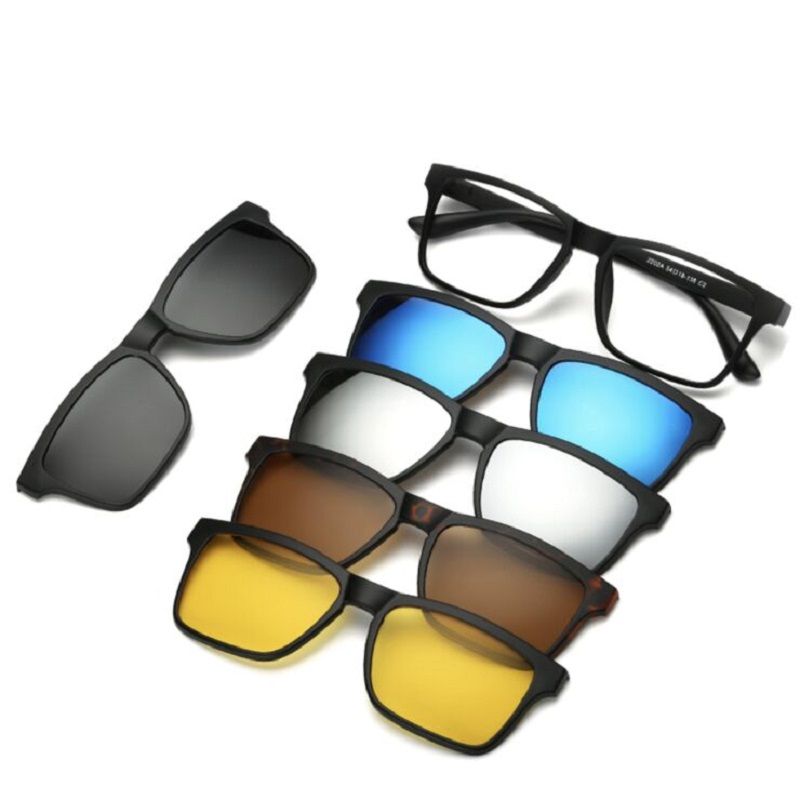 Vintage 5 +Magnetic Lens Swappable Sunglasses Women Men TR
