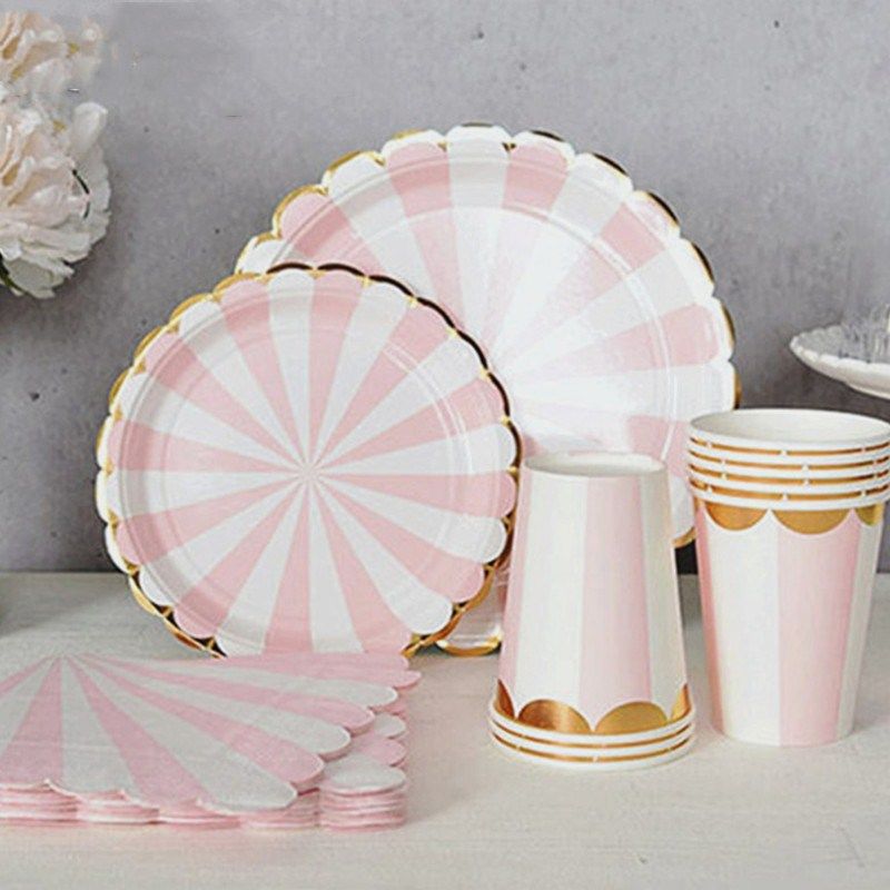2019 Gold Foil Wave Paper Plates Disposable Tableware Wedding 2019 Gold Foil Wave Paper Plates Disposable Tableware Wedding
