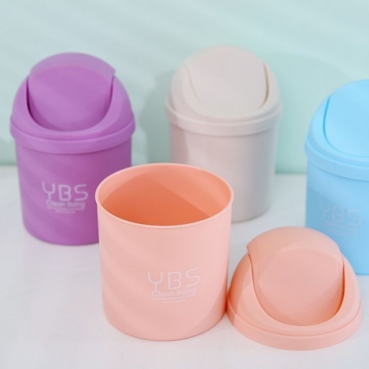 Mini Desktop Trash Can With Lid Desk Small Household Clean Mini Desktop Trash Can With Lid Desk Small Household Clean Debris Storage Garbage Bins 9 15 Piece On