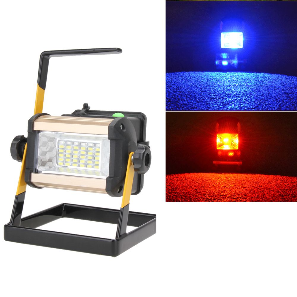 Eu Plug 3 Modes 2400lm Floodlights Rechargeable 50w 36led Portable Led Flood Spot Work Light Waterproof Outdoor Camping Lamp