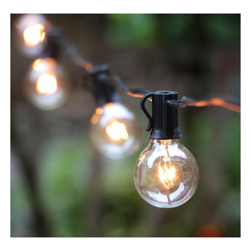 25ft G40 Globe String Lights With 25led Clear Bulbs Backyard Patio 25ft G40 Globe String Lights With 25led Clear Bulbs Backyard Patio Hanging Indoor Outdoor For Bistro Cafe Party Decor Light